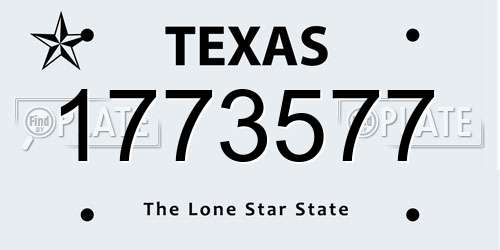 1773577 Texas License Plate