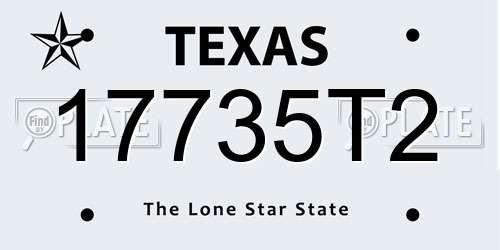 17735T2 Texas License Plate