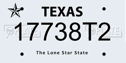 17738T2 Texas License Plate