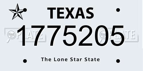 1775205 Texas License Plate