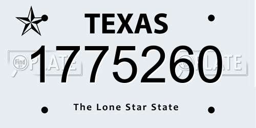 1775260 Texas License Plate
