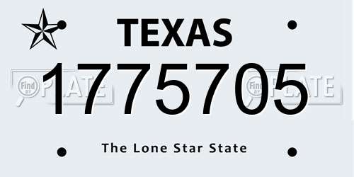 1775705 Texas License Plate