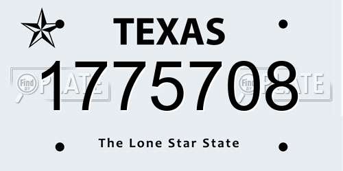 1775708 Texas License Plate