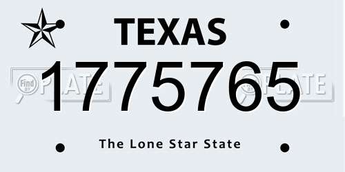 1775765 Texas License Plate