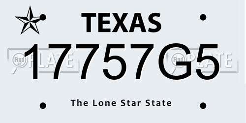17757G5 Texas License Plate
