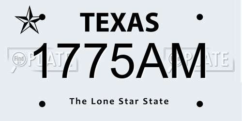 1775AM Texas License Plate