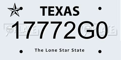 17772G0 Texas License Plate