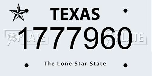 1777960 Texas License Plate