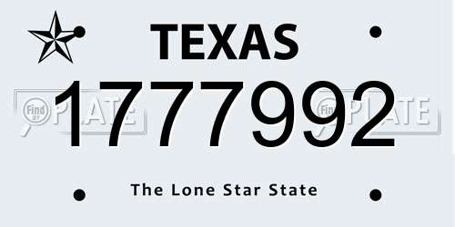 1777992 Texas License Plate