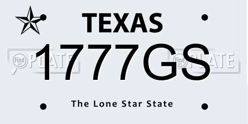 1777GS Texas License Plate
