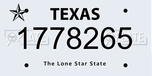 1778265 Texas License Plate
