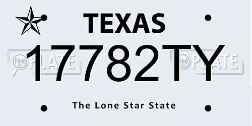 17782TY Texas License Plate
