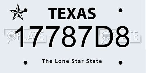 17787D8 Texas License Plate