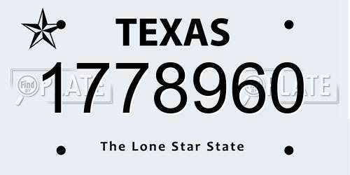 1778960 Texas License Plate