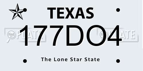 177DO4 Texas License Plate