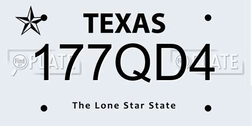 177QD4 Texas License Plate