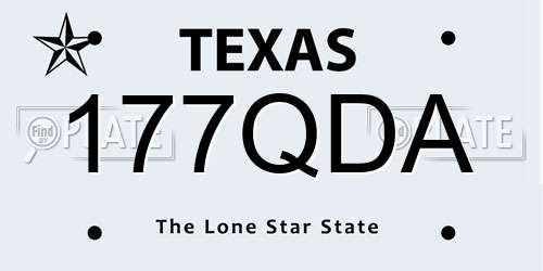 177QDA Texas License Plate