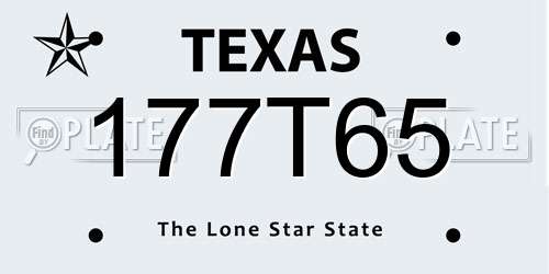 177T65 Texas License Plate