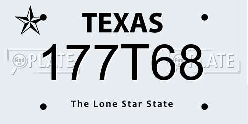 177T68 Texas License Plate