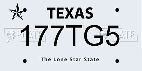 177TG5 Texas License Plate