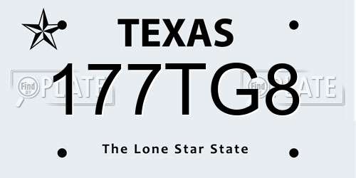177TG8 Texas License Plate