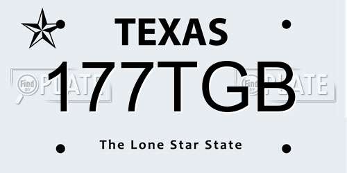 177TGB Texas License Plate
