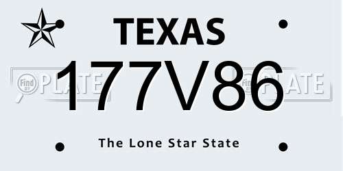 177V86 Texas License Plate