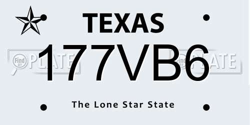 177VB6 Texas License Plate