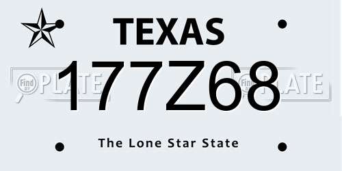 177Z68 Texas License Plate