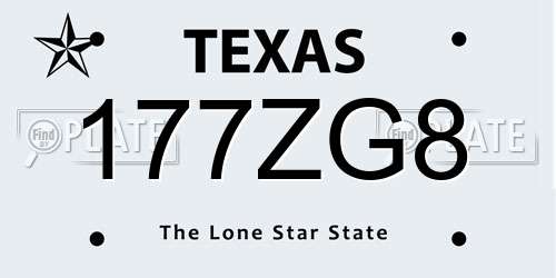 177ZG8 Texas License Plate