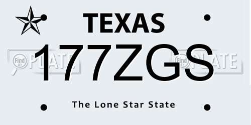177ZGS Texas License Plate