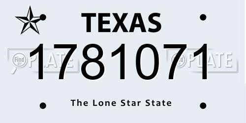 1781071 Texas License Plate