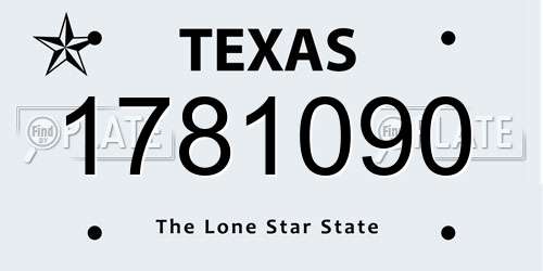 1781090 Texas License Plate
