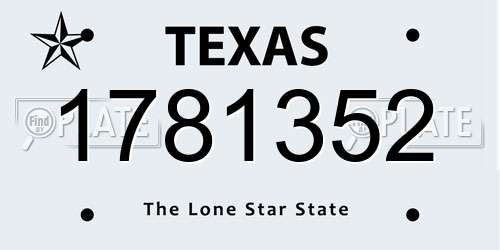 1781352 Texas License Plate