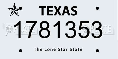 1781353 Texas License Plate