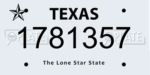 1781357 Texas License Plate