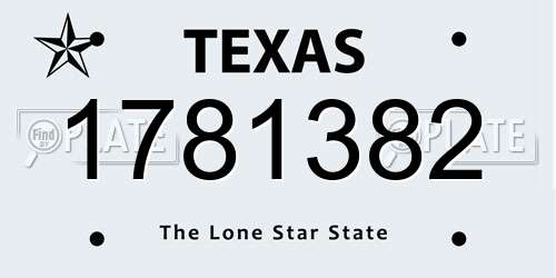 1781382 Texas License Plate