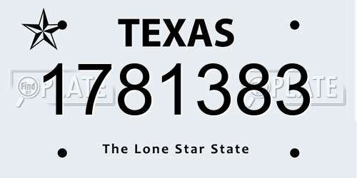 1781383 Texas License Plate