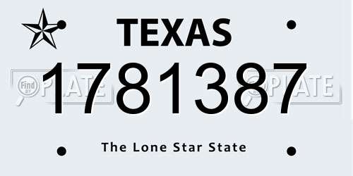 1781387 Texas License Plate