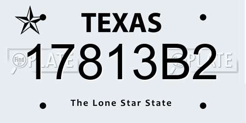 17813B2 Texas License Plate