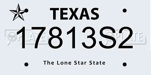 17813S2 Texas License Plate
