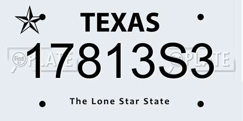 17813S3 Texas License Plate