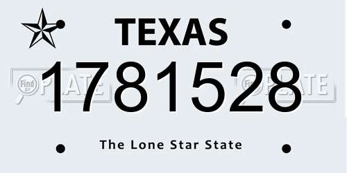1781528 Texas License Plate