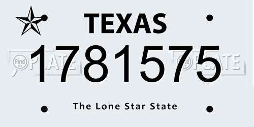 1781575 Texas License Plate