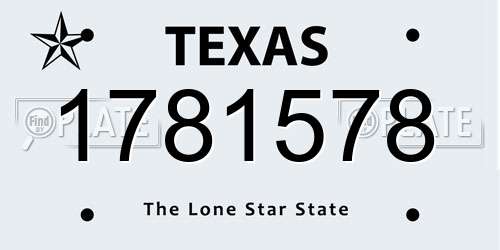 1781578 Texas License Plate