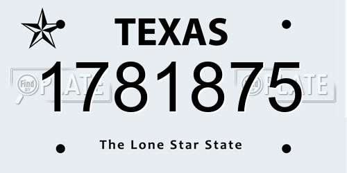 1781875 Texas License Plate