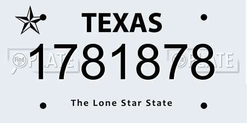 1781878 Texas License Plate