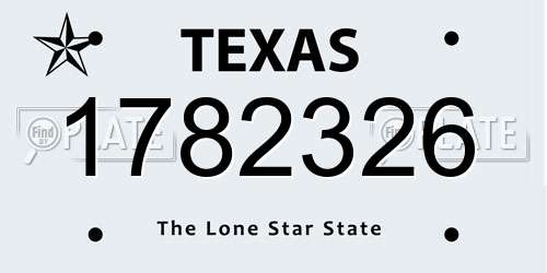 1782326 Texas License Plate