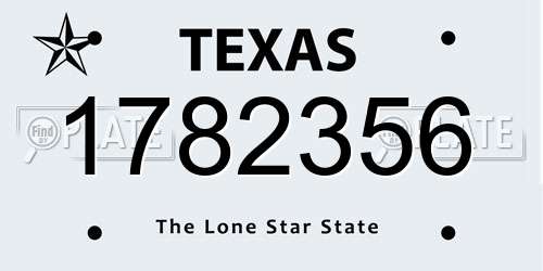 1782356 Texas License Plate
