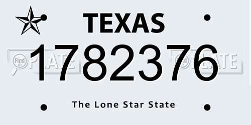 1782376 Texas License Plate